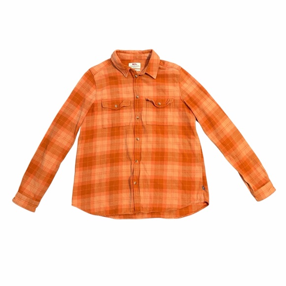 Fjallraven Tops - Fjall Raven Ovik Heavy Flannel Shirt Orange Plaid Womens Medium Comfortable Fit